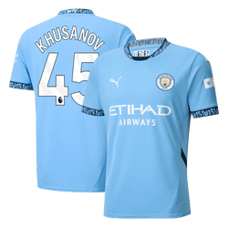 KHUSANOV #45 Manchester City Home  Soccer Jersey 2024/25 Top Soccer Jerseys Store