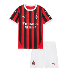 Kid's AC Milan Home  Soccer Jersey Kit(Jersey+Shorts) 2024/25 Top Soccer Jerseys Store