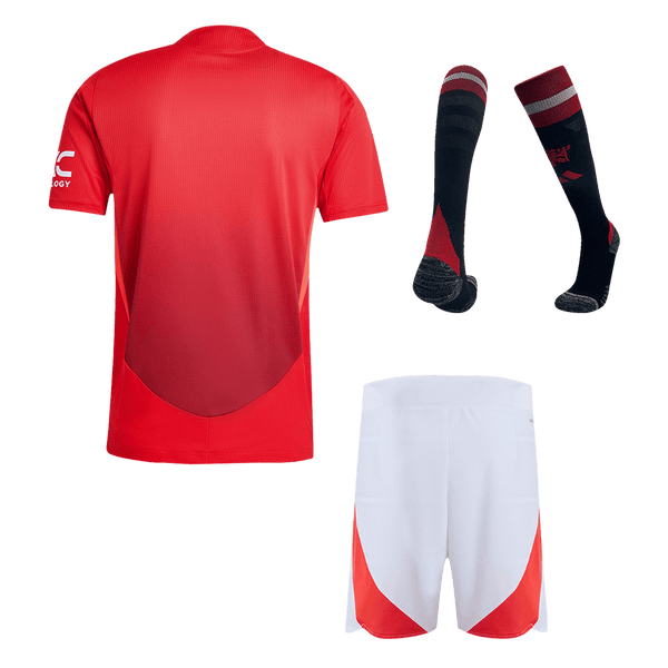Player Version Manchester United Home  Soccer Jersey Kit(Jersey+Shorts+Socks) 2024/25 Top Soccer Jerseys Store