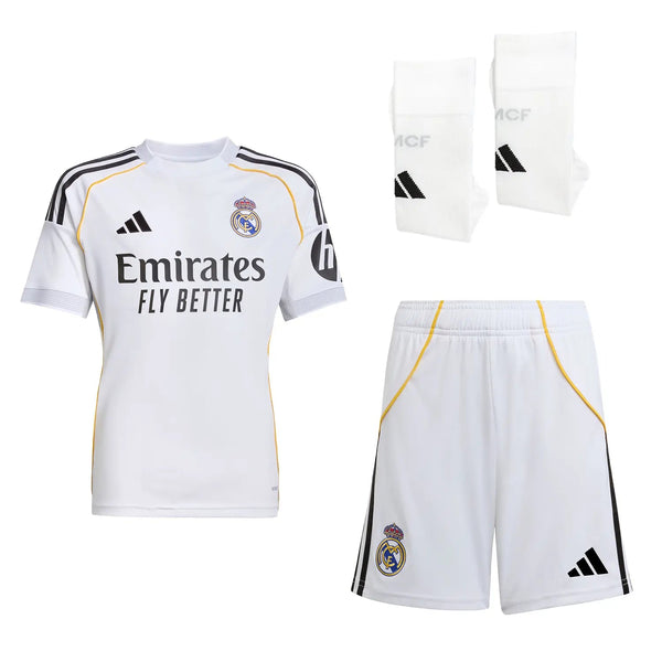 Kid's Real Madrid Home Soccer Jersey Kit(Jersey+Shorts+Socks) 2025/26 For Jerseys Store