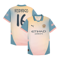 Player Version RODRIGO #16 Manchester City Fourth Away  Soccer Jersey 2024/25- Definitely City (UCL) Top Soccer Jerseys Store