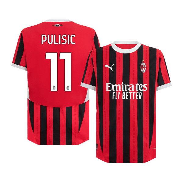 Player Version PULISIC #11 AC Milan Home  Soccer Jersey 2024/25 Top Soccer Jerseys Store