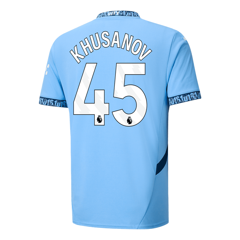 KHUSANOV #45 Manchester City Home  Soccer Jersey 2024/25 Top Soccer Jerseys Store